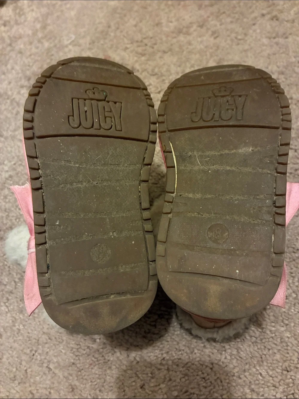 Juicy Couture Gold and Pink Fur-Lined Kids Boots